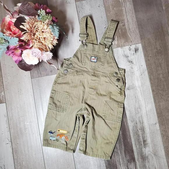 Carter's Baby Boy Embroidered Overalls Size 12m NWOT - Picture 1 of 15
